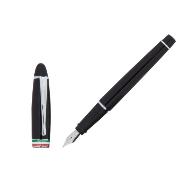 Aurora Ipsilon Italia Fllfederhalter, Edelharz, Schwarz, Silber, B17-N